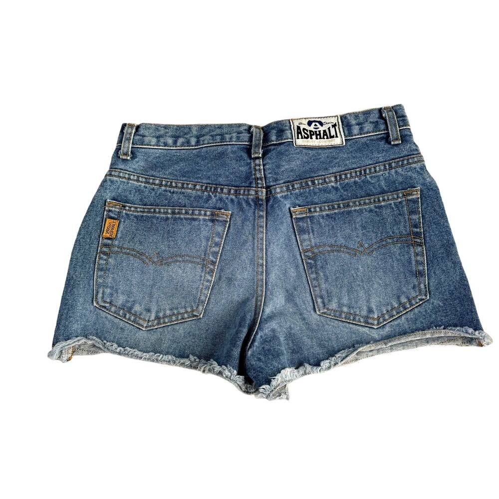 Vtg 1990s Blue Asphalt Medium Wash Denim Shorts Size 5